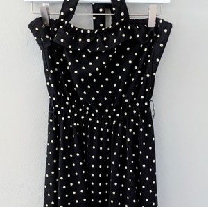 Vintage Polka Dot Ruffle Halter Dress Size Medium